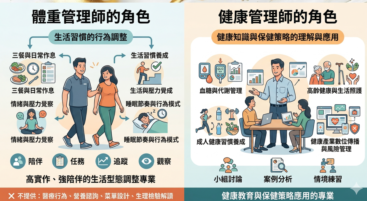 如何判斷自己要先學習「體重管理師」還是「健康管理師」？